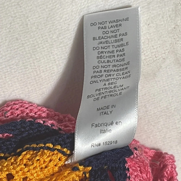 Carolina Herrera Striped Crochet Knit Top XL - Picture 12 of 13